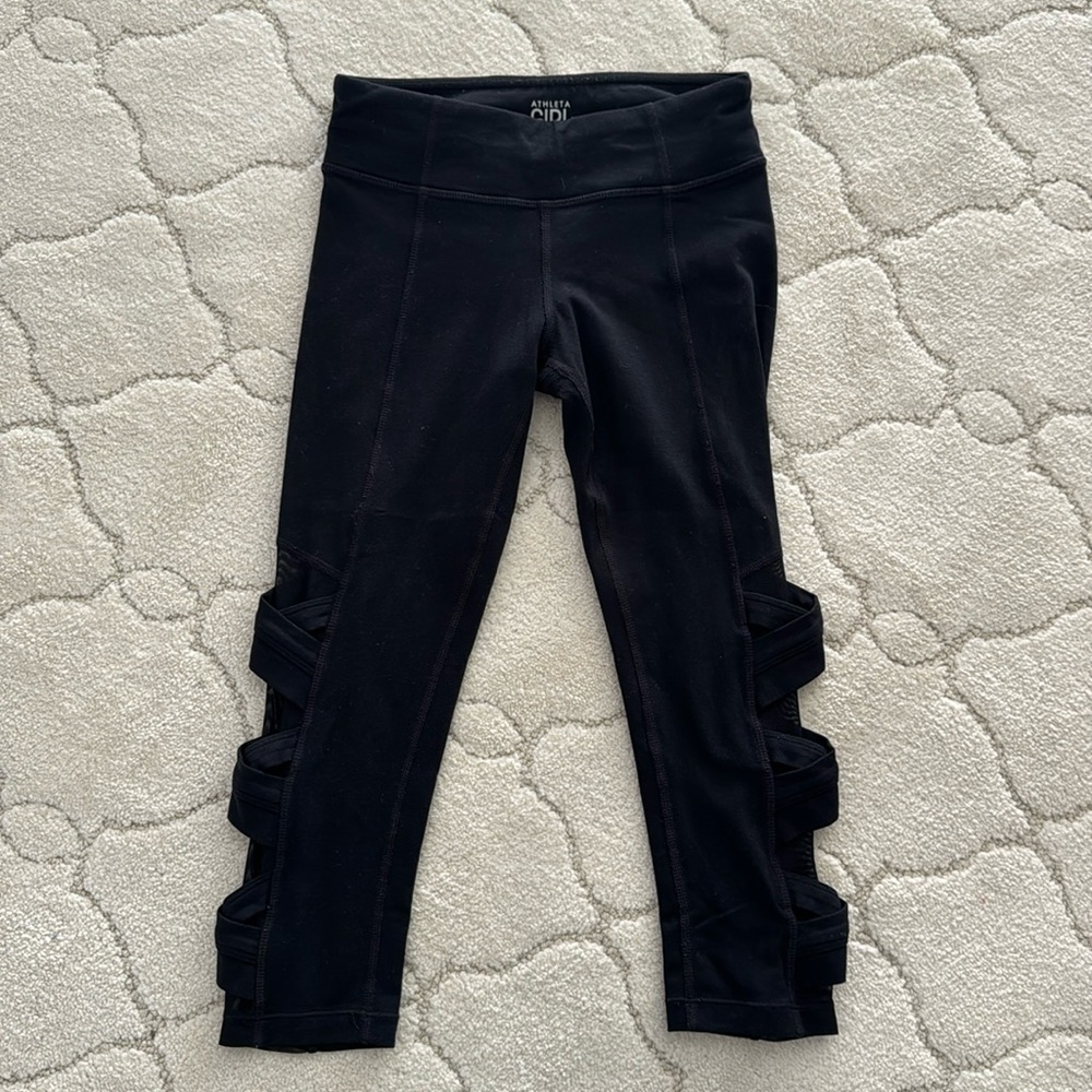 Athleta Girl black leggings  --size M 8/10